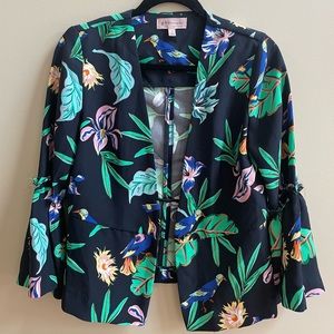 Philosophy Navy Blue Floral/Bird Blazer